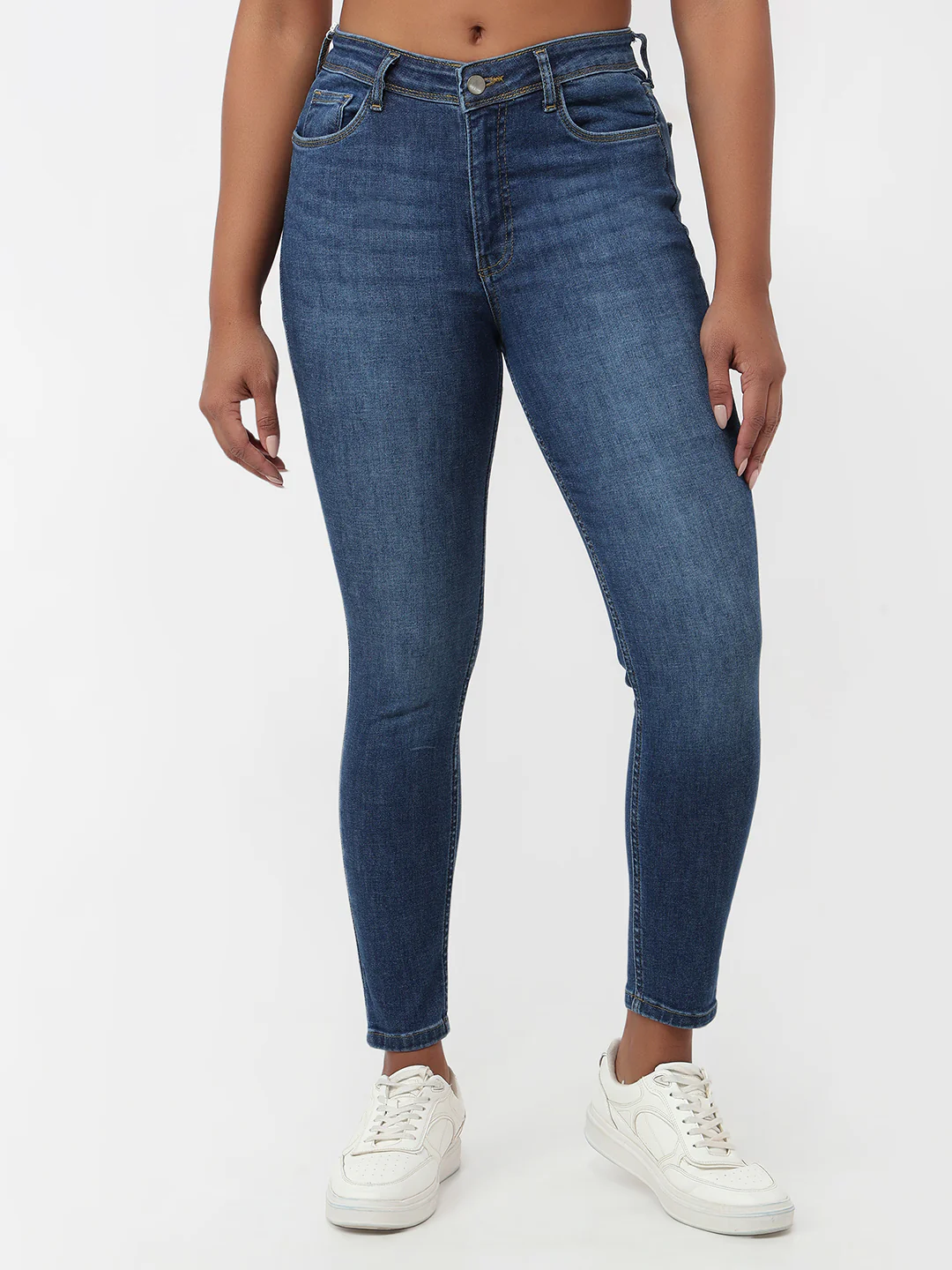 Women Blue High-Rise Skinny Jeans - Image 2