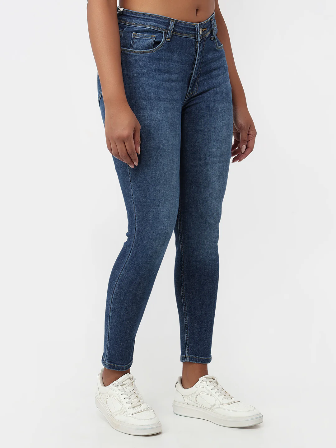 Women Blue High-Rise Skinny Jeans - Image 6