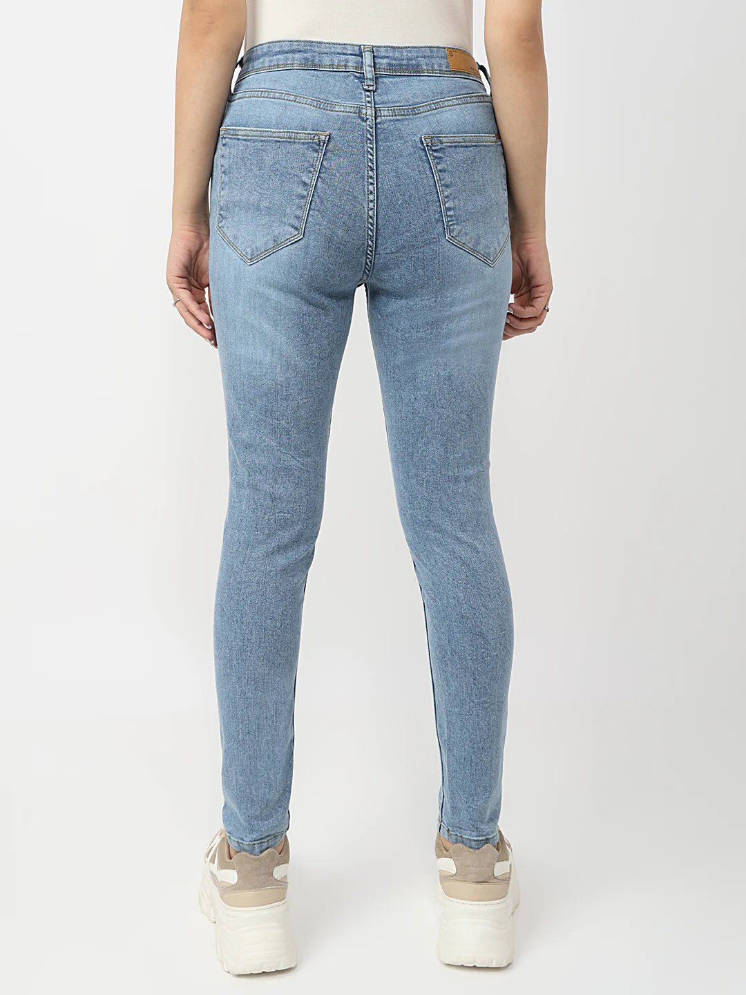 Women Blue High-Rise Skinny Jeans - Image 3