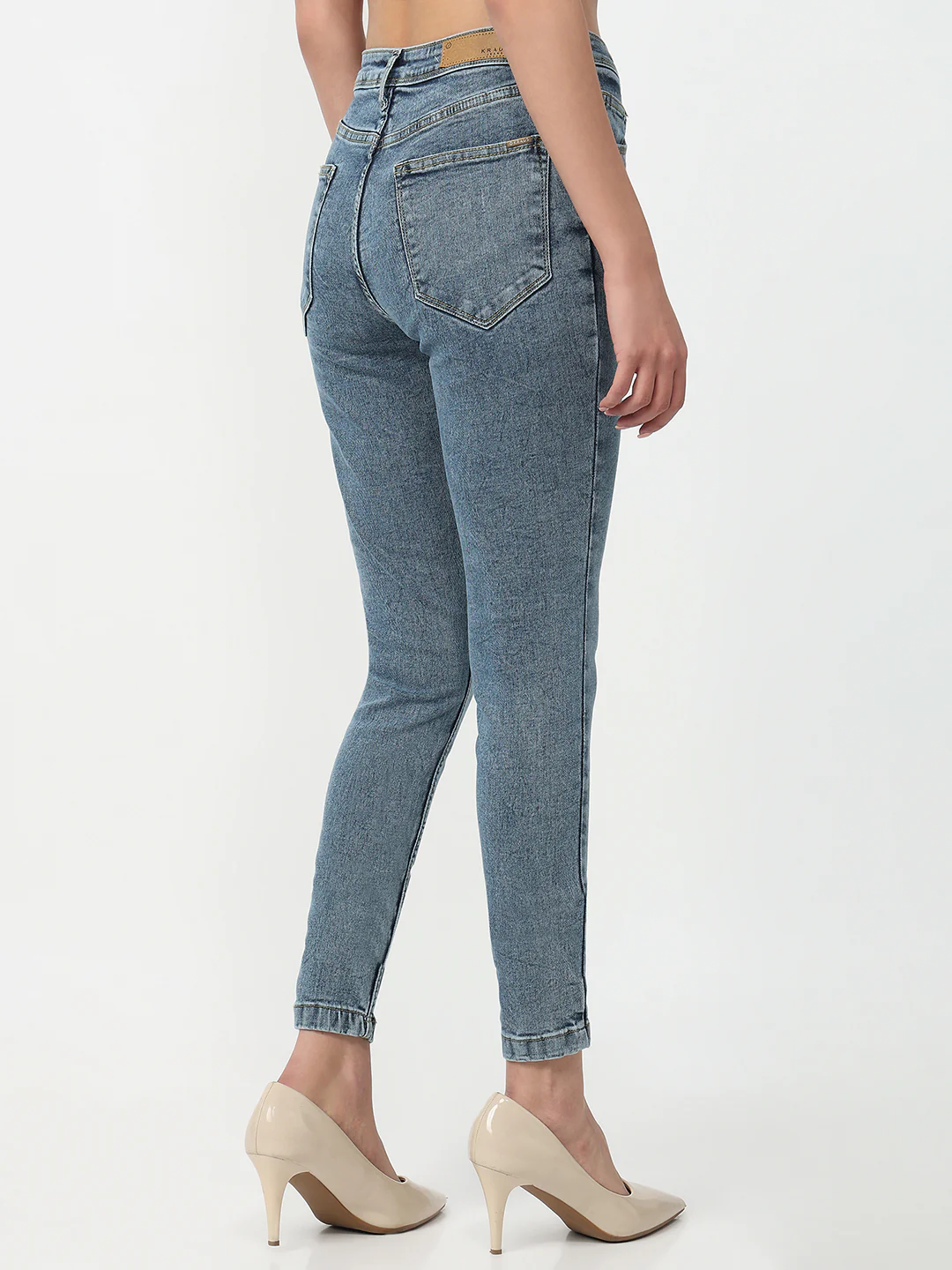 Women Blue High-Rise Skinny Jeans - Image 3