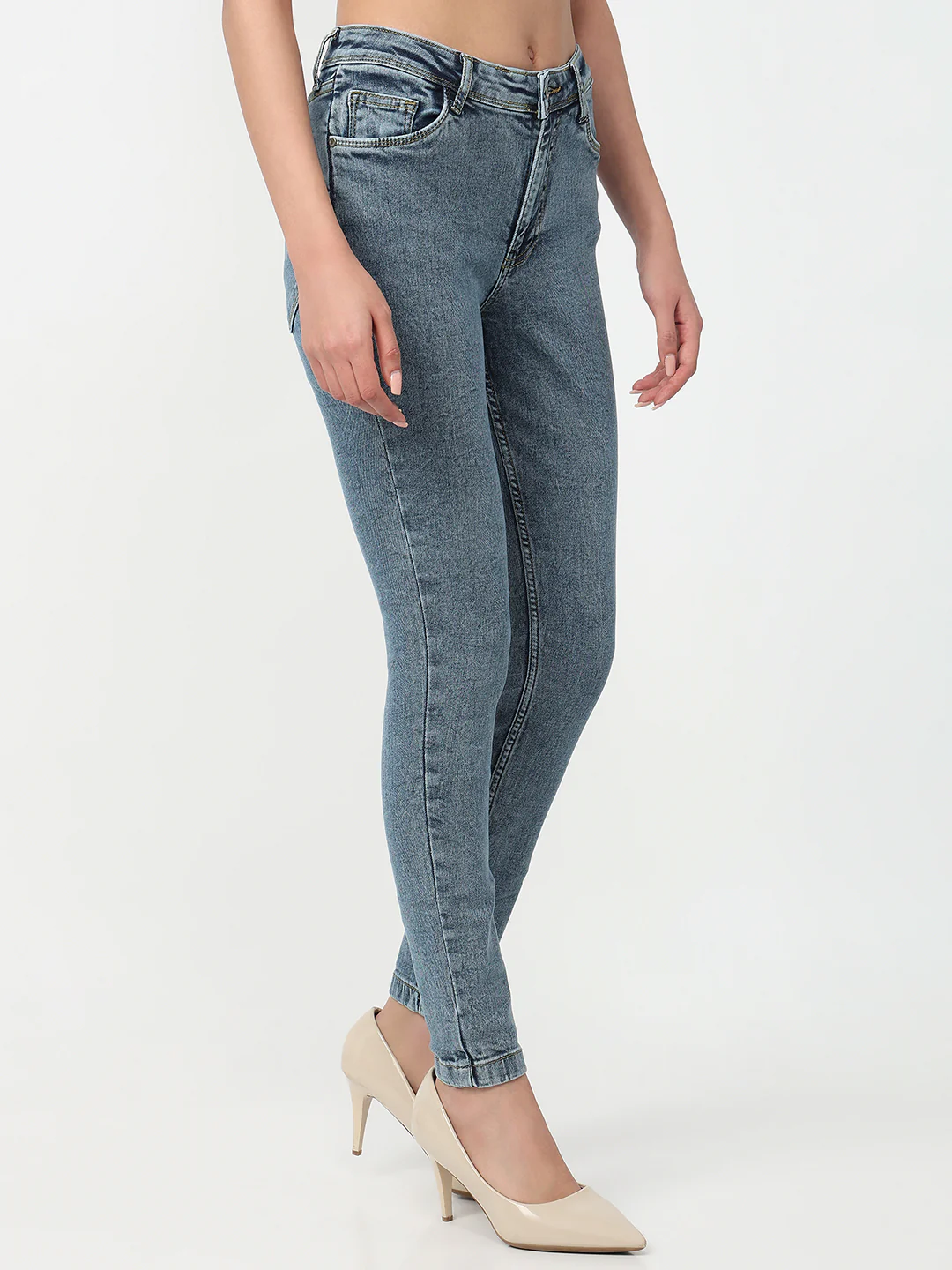 Women Blue High-Rise Skinny Jeans - Image 6