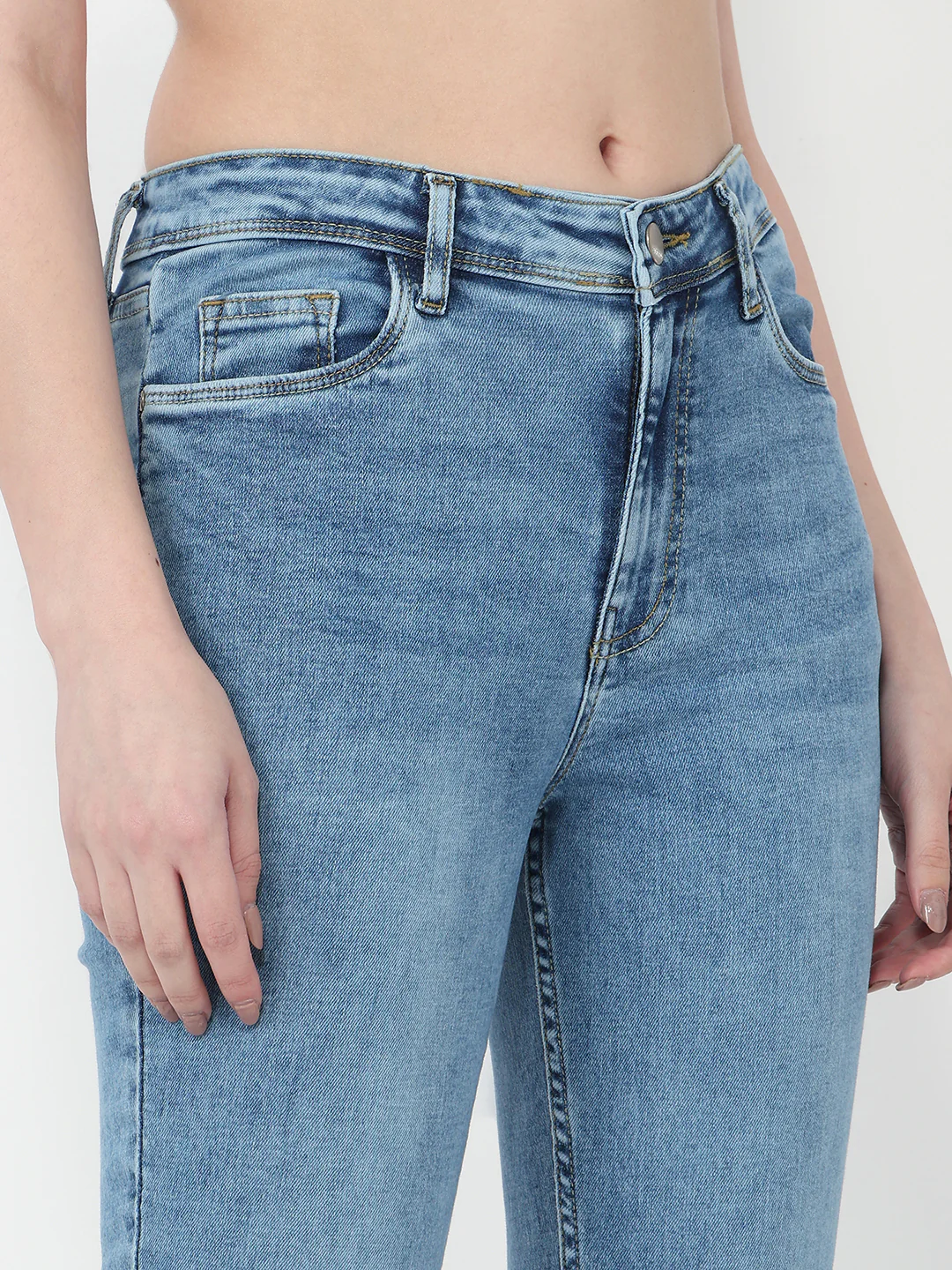 Women Blue High-Rise Skinny Jeans - Image 5