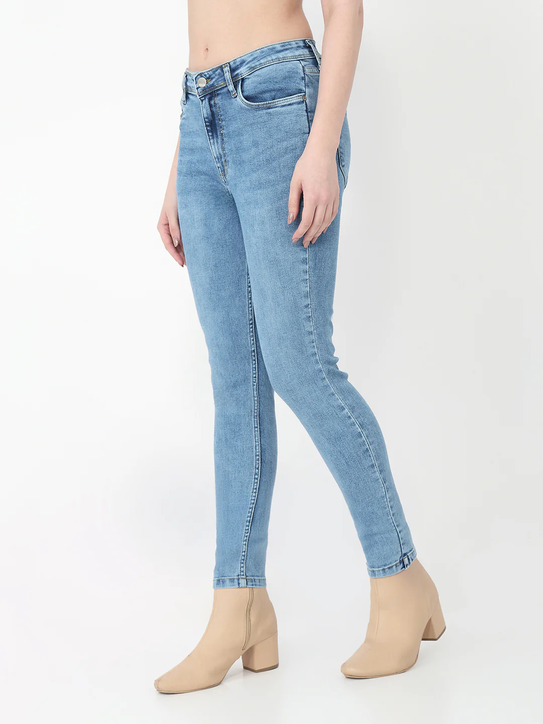 Women Blue High-Rise Skinny Jeans - Image 8