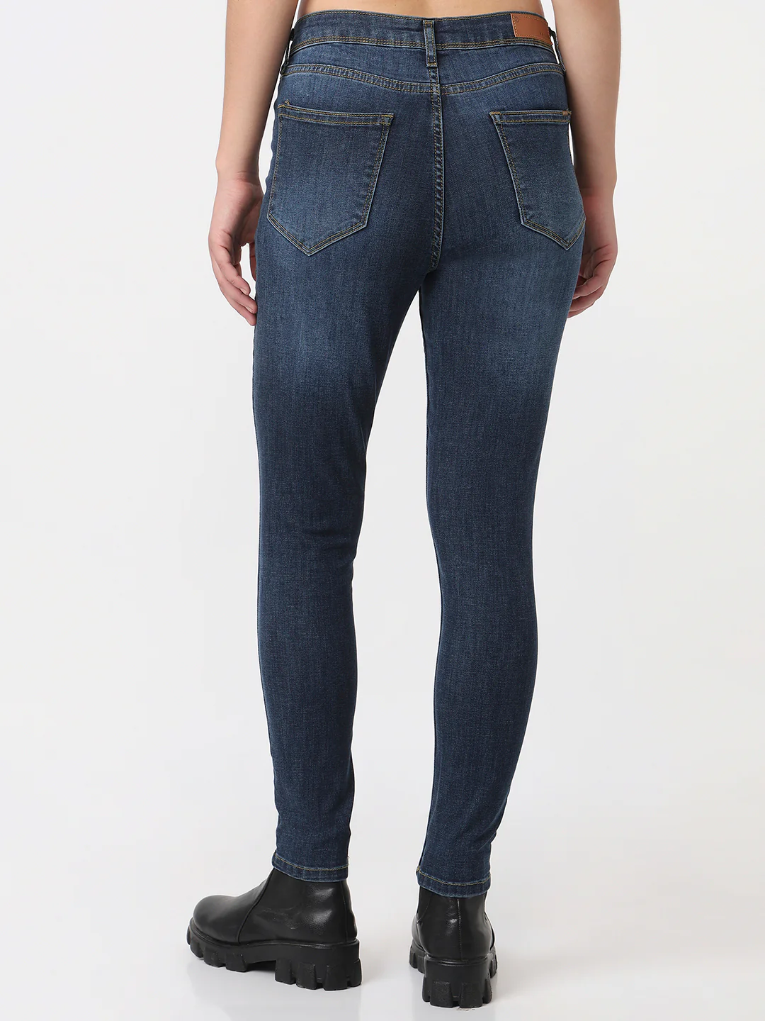 Women Blue High-Rise Skinny Jeans - Image 3