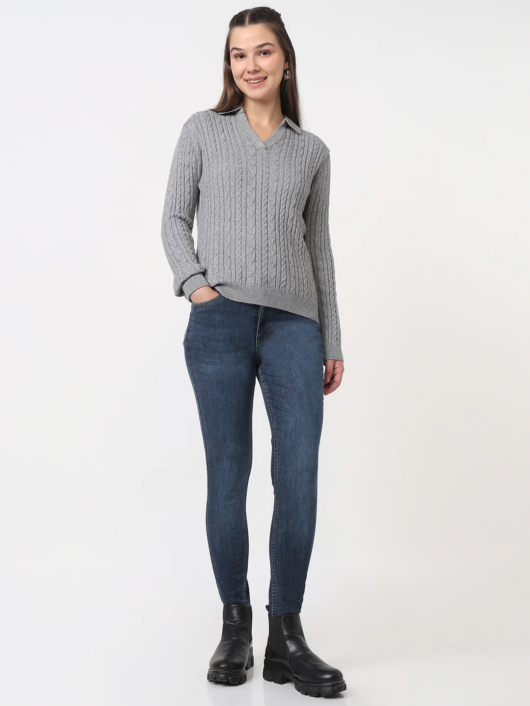 Women Blue High-Rise Skinny Jeans - Image 4
