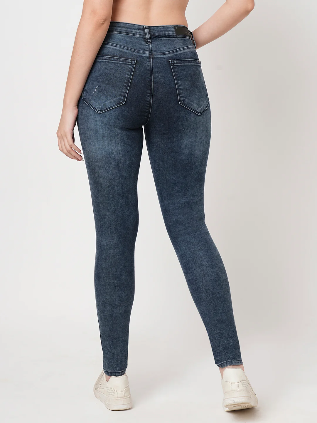 Women Blue High-Rise Skinny Jeans - Image 3