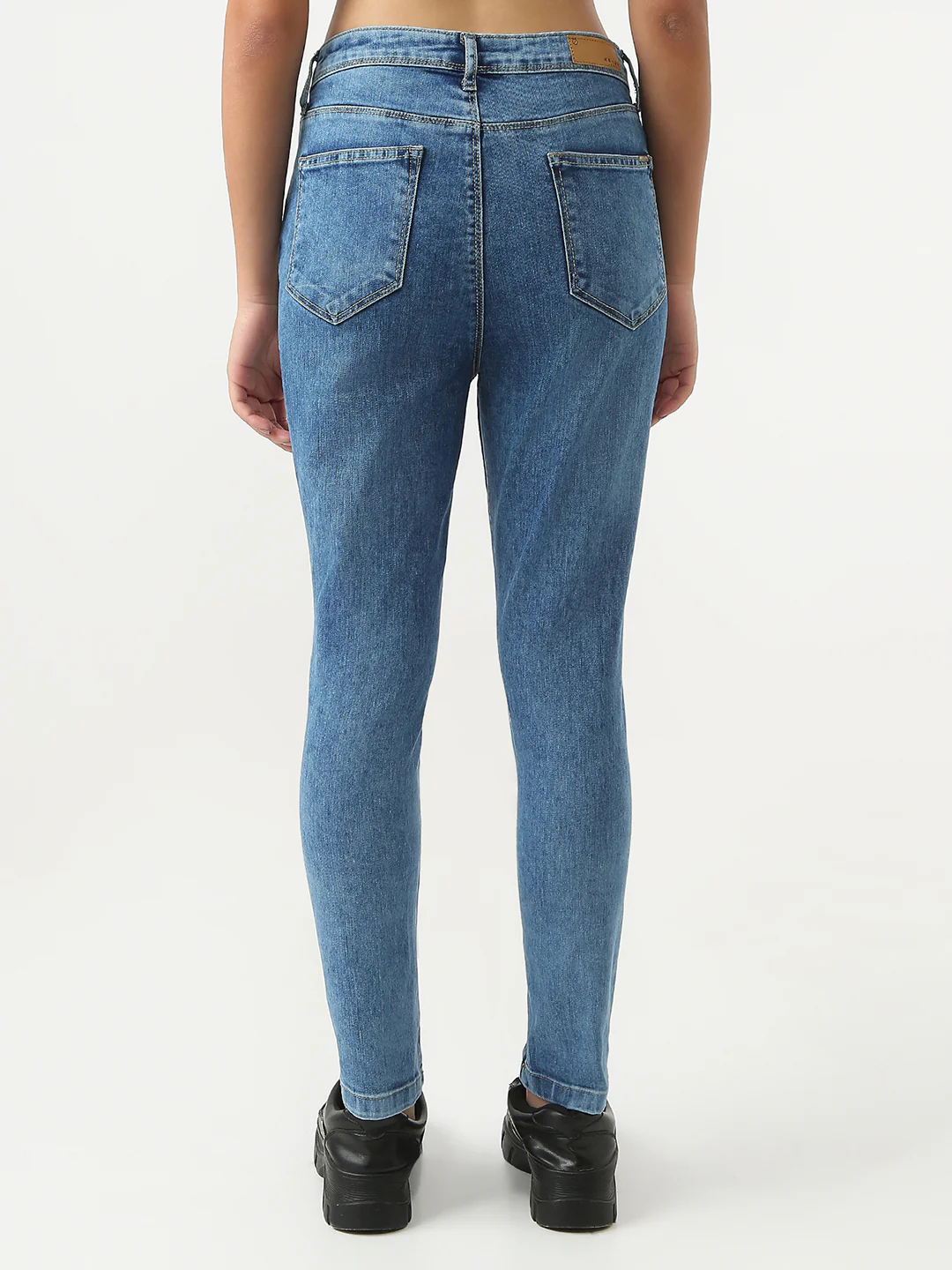 Women Blue High-Rise Skinny Jeans - Image 3