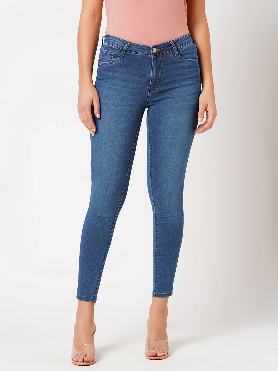 Women Blue High-Rise Skinny Jeans - Image 2