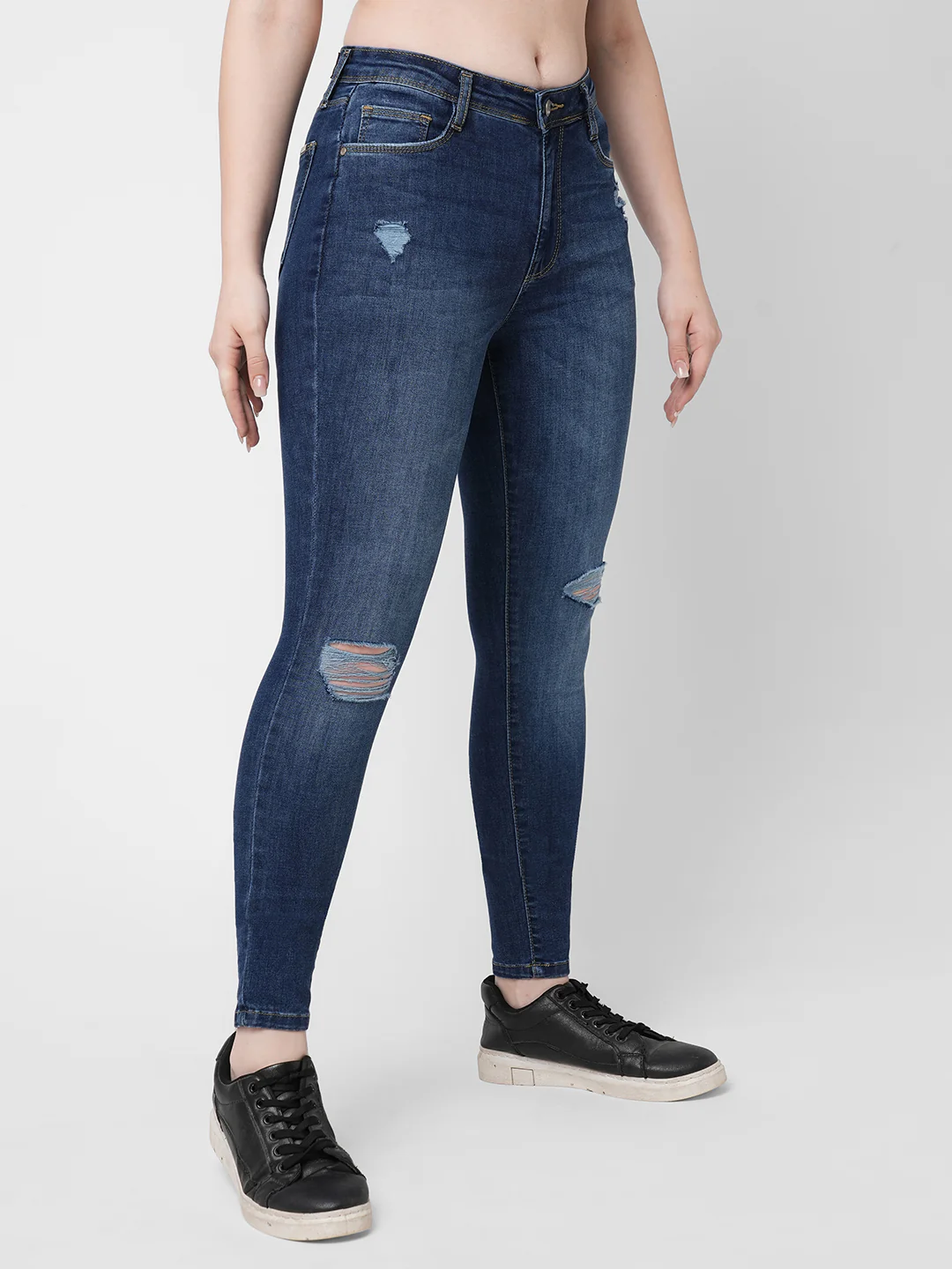 Women Blue High-Rise Skinny Jeans - Image 6