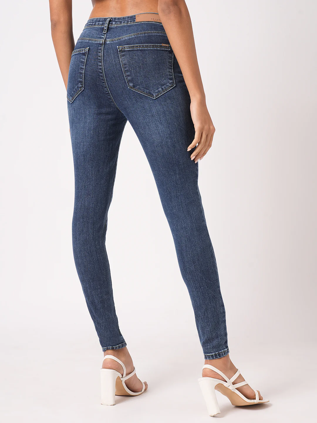 Women Blue High-Rise Skinny Jeans - Image 3