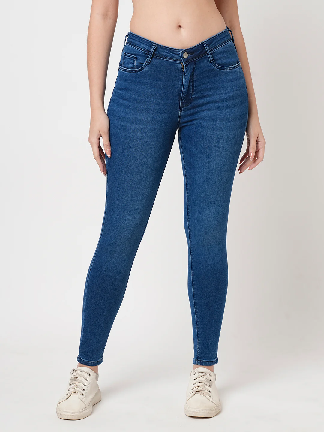 Women Blue High-Rise Skinny Jeans - Image 2