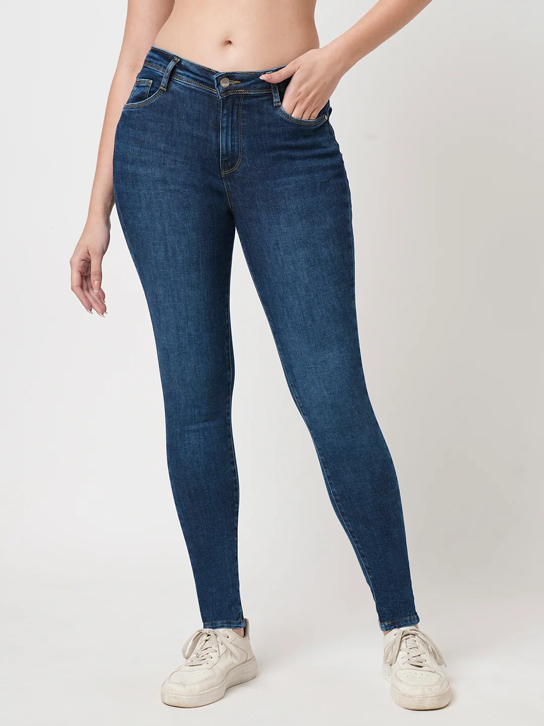 Women Blue High-Rise Skinny Jeans - Image 2