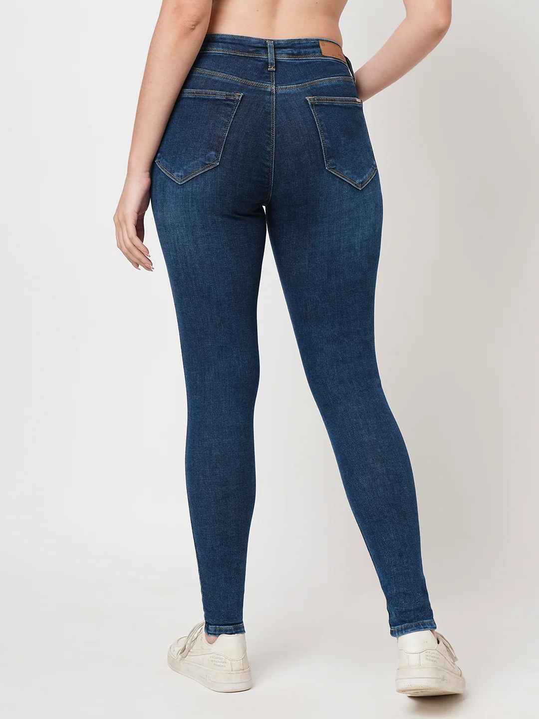 Women Blue High-Rise Skinny Jeans - Image 3