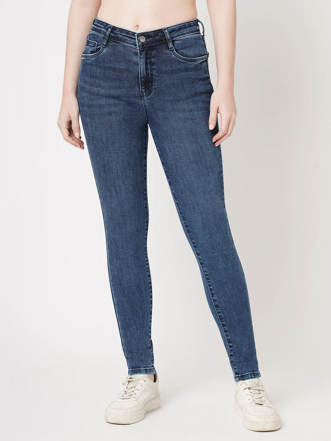 Women Blue High-Rise Skinny Jeans - Image 2