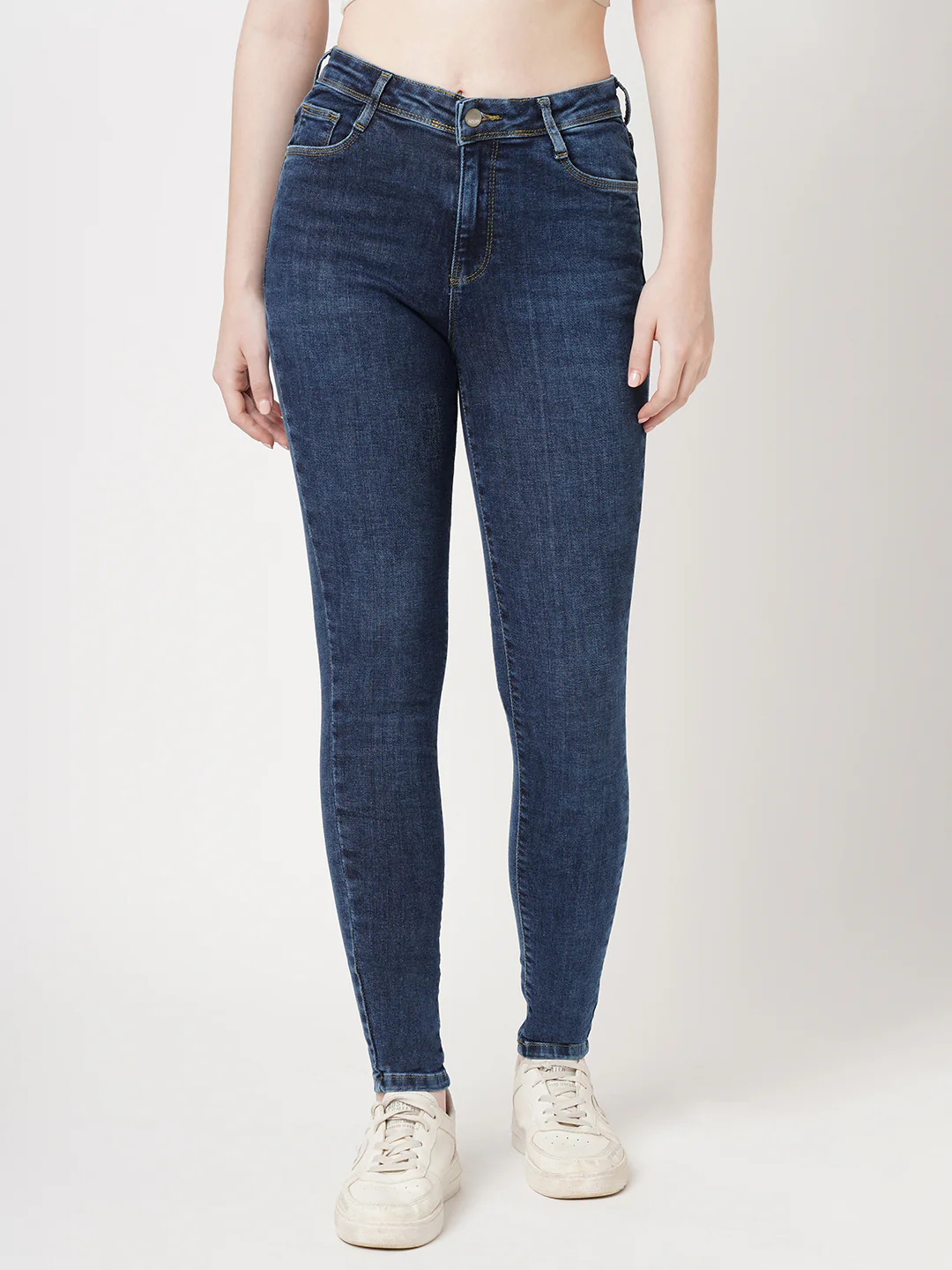 Women Blue High-Rise Skinny Jeans - Image 2