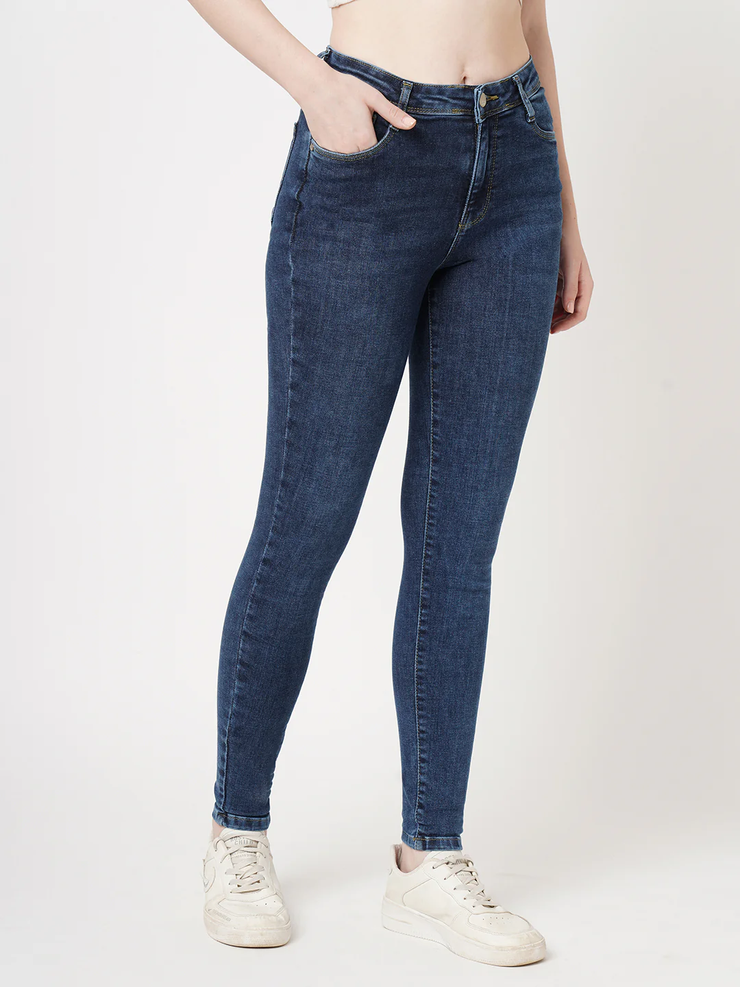 Women Blue High-Rise Skinny Jeans - Image 5