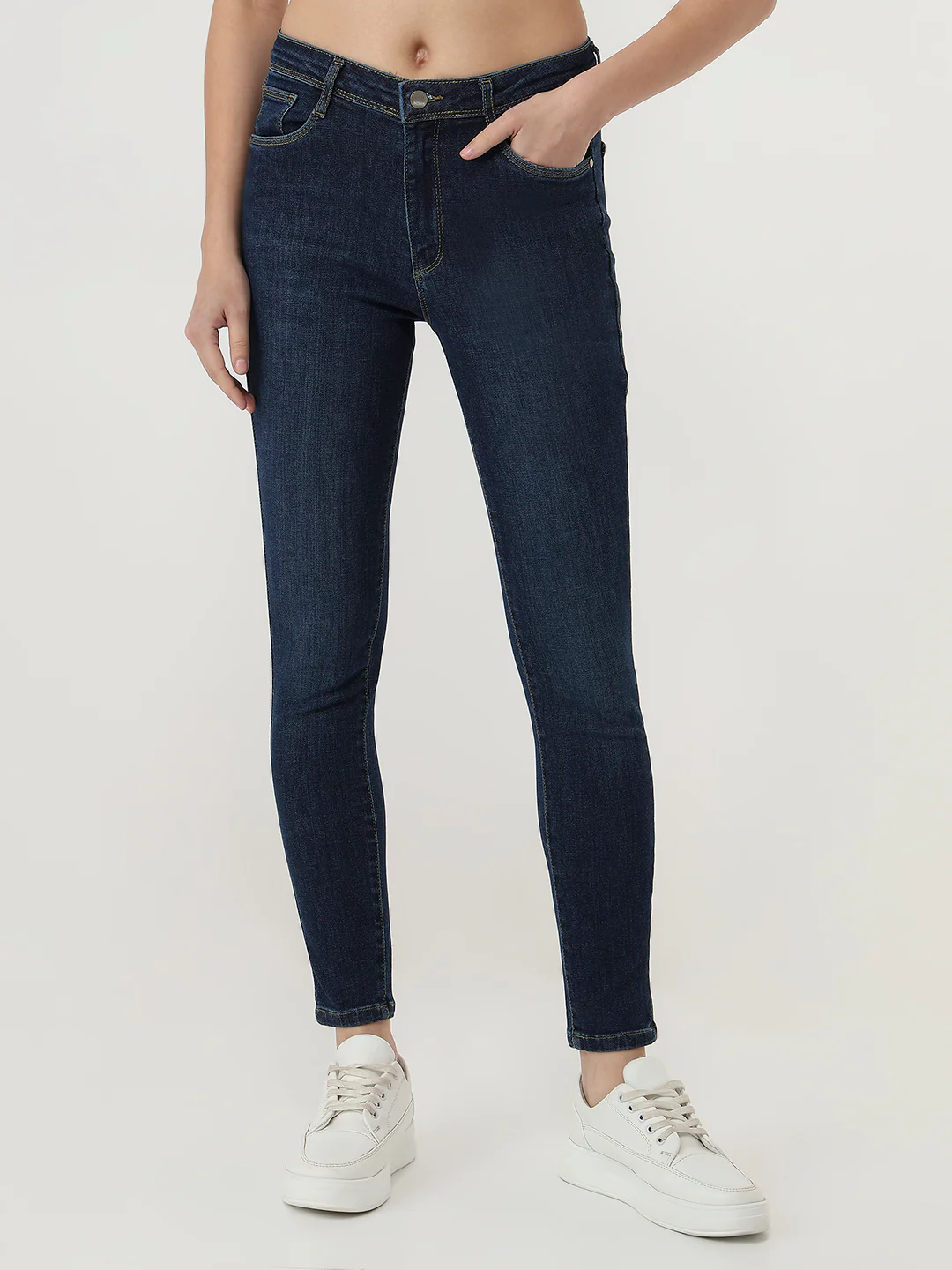 Women Blue High-Rise Skinny Jeans - Image 2