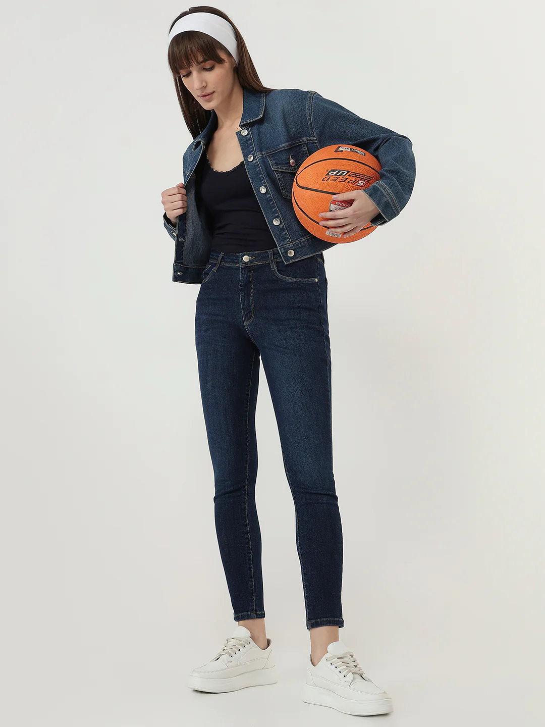 Women Blue High-Rise Skinny Jeans - Image 4