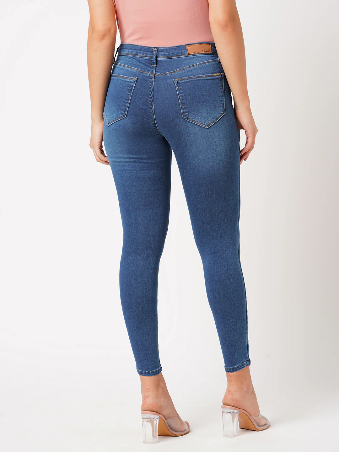 Women Blue High-Rise Skinny Jeans - Image 3