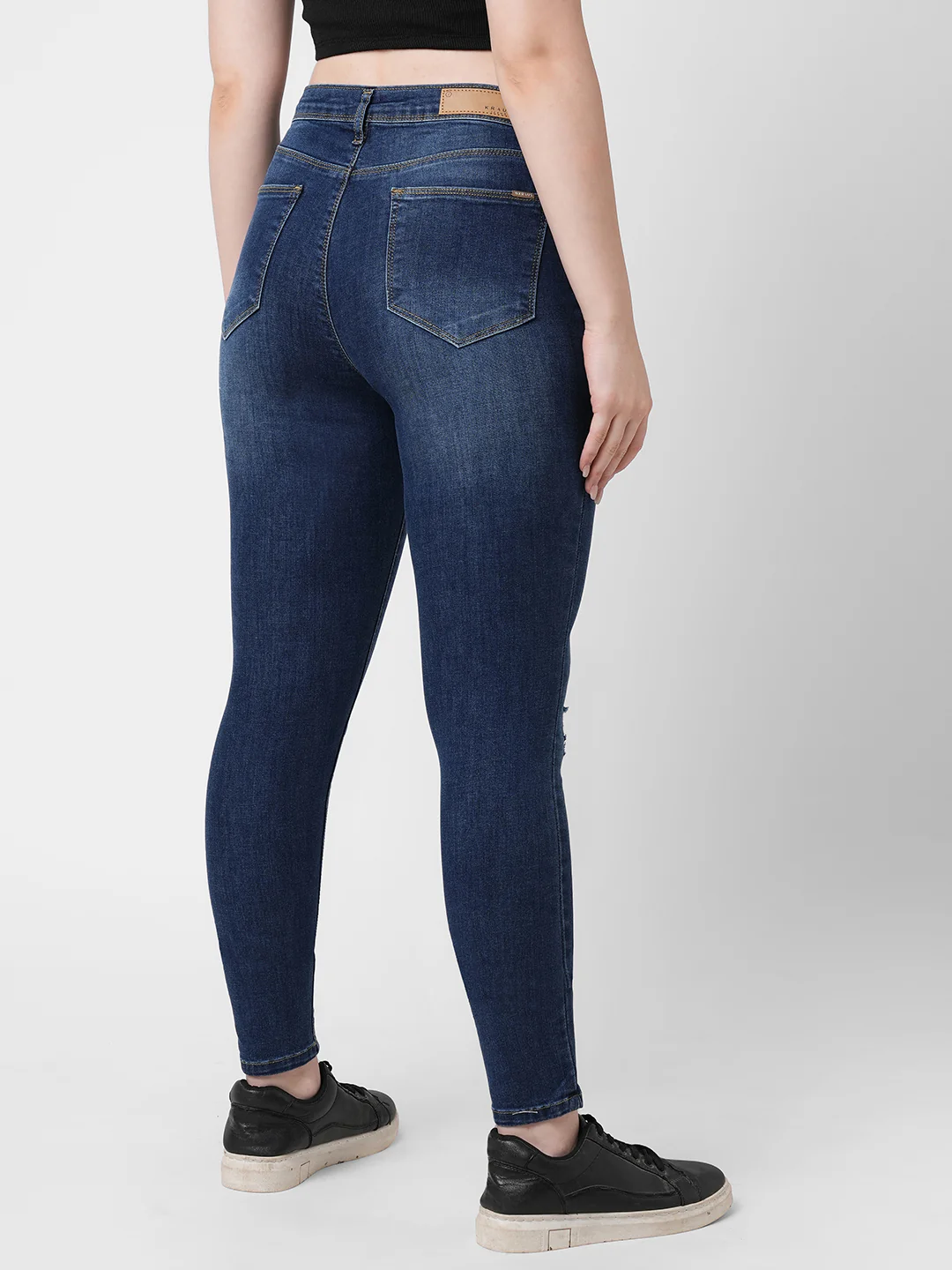 Women Blue High-Rise Skinny Jeans - Image 3