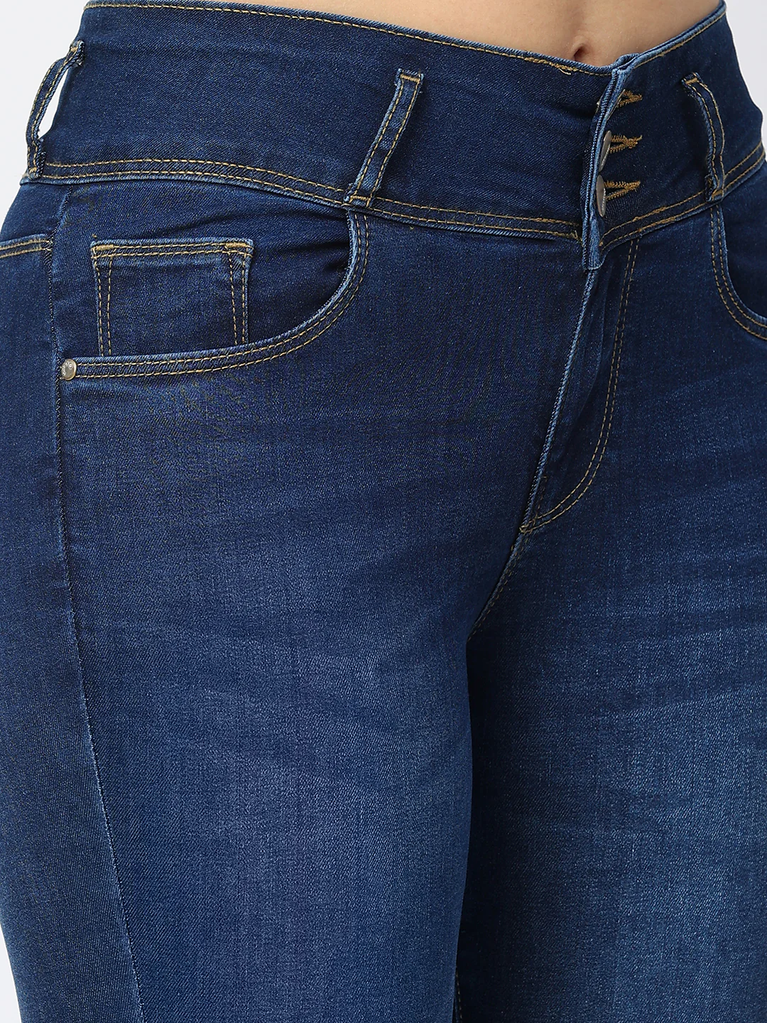 Women Blue High-Rise Skinny Jeans - Image 4