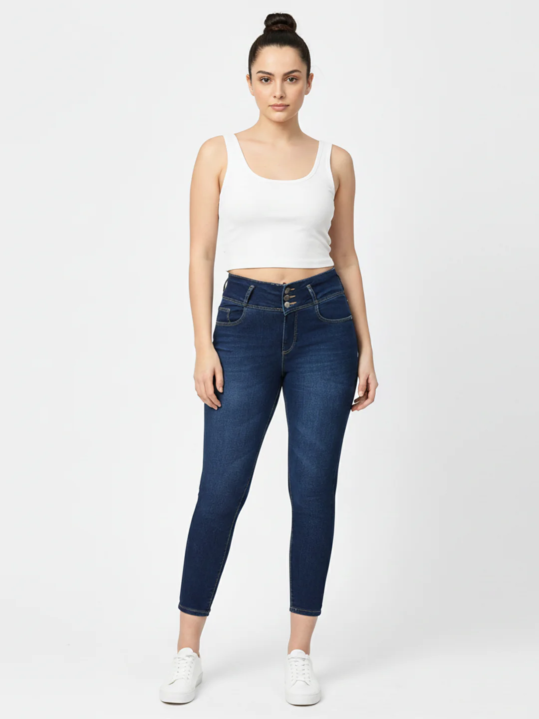 Women Blue High-Rise Skinny Jeans - Image 5