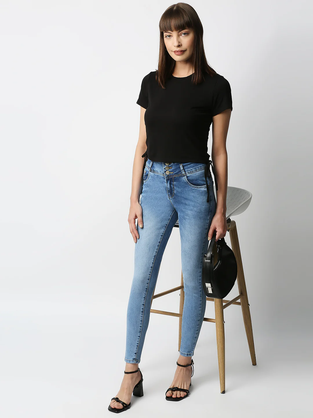 Women Blue High-Rise Skinny Jeans