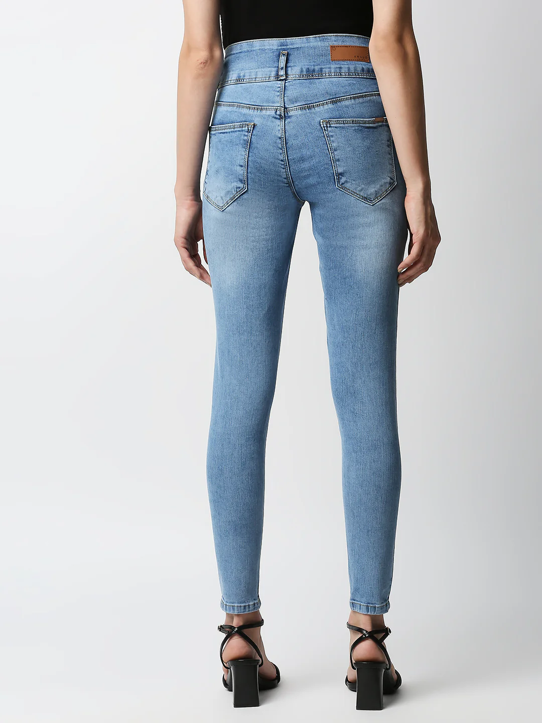 Women Blue High-Rise Skinny Jeans - Image 3
