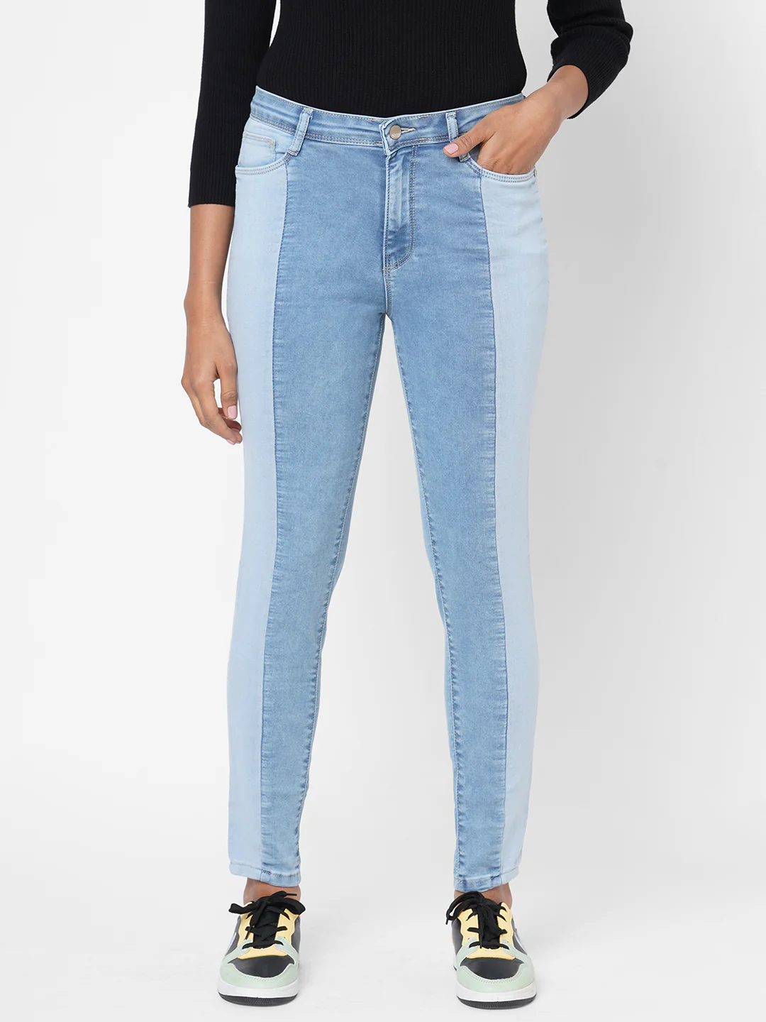 Women Blue High-Rise Skinny Jeans - Image 2
