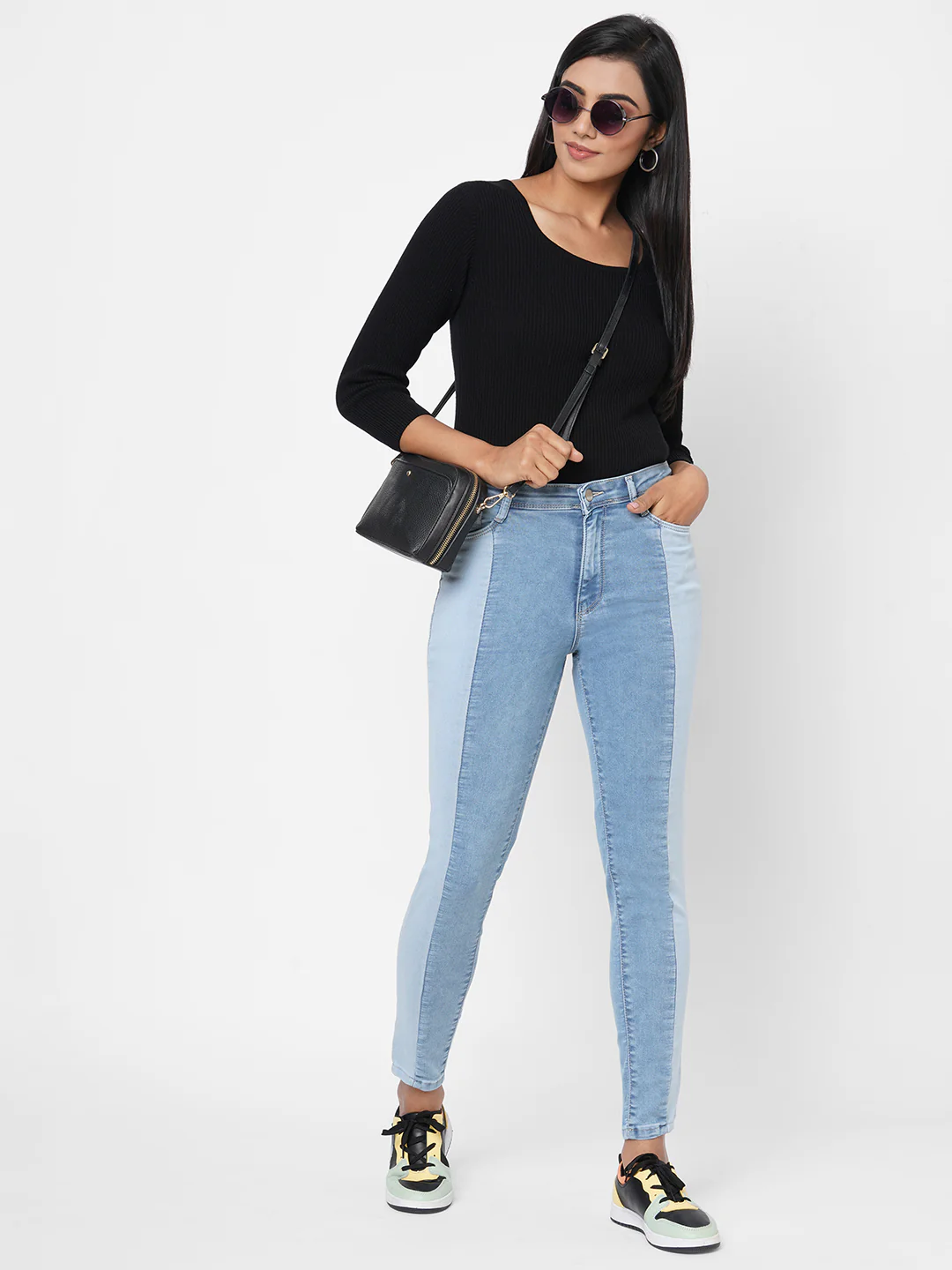Women Blue High-Rise Skinny Jeans - Image 4