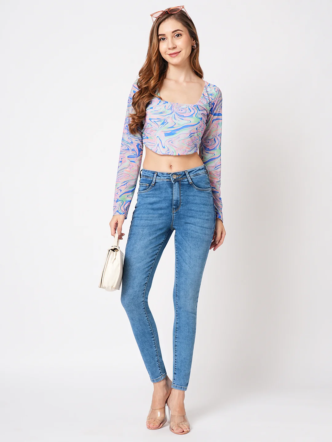 Women Blue High-Rise Skinny Jeans