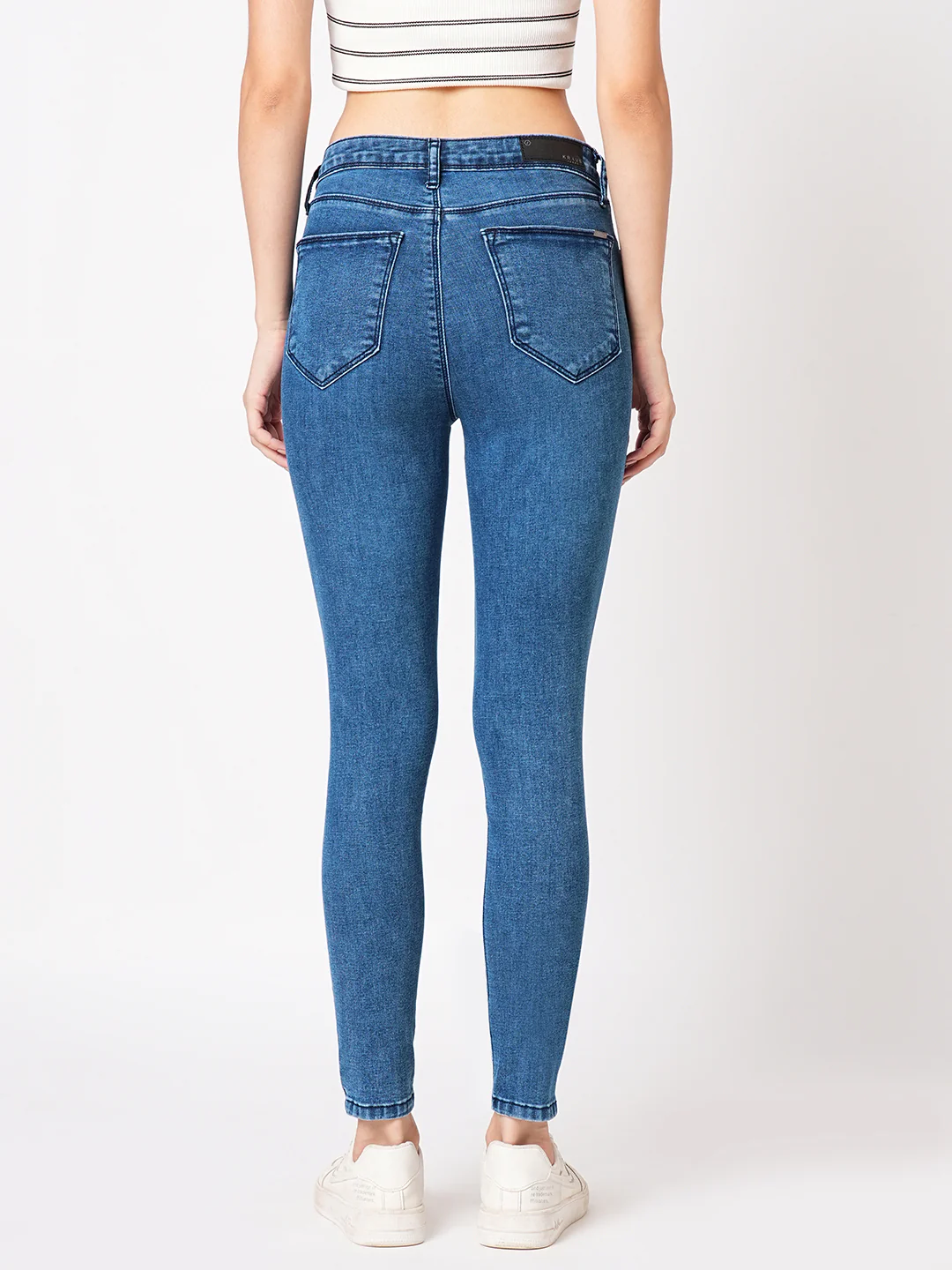 Women Blue High-Rise Skinny Jeans - Image 3