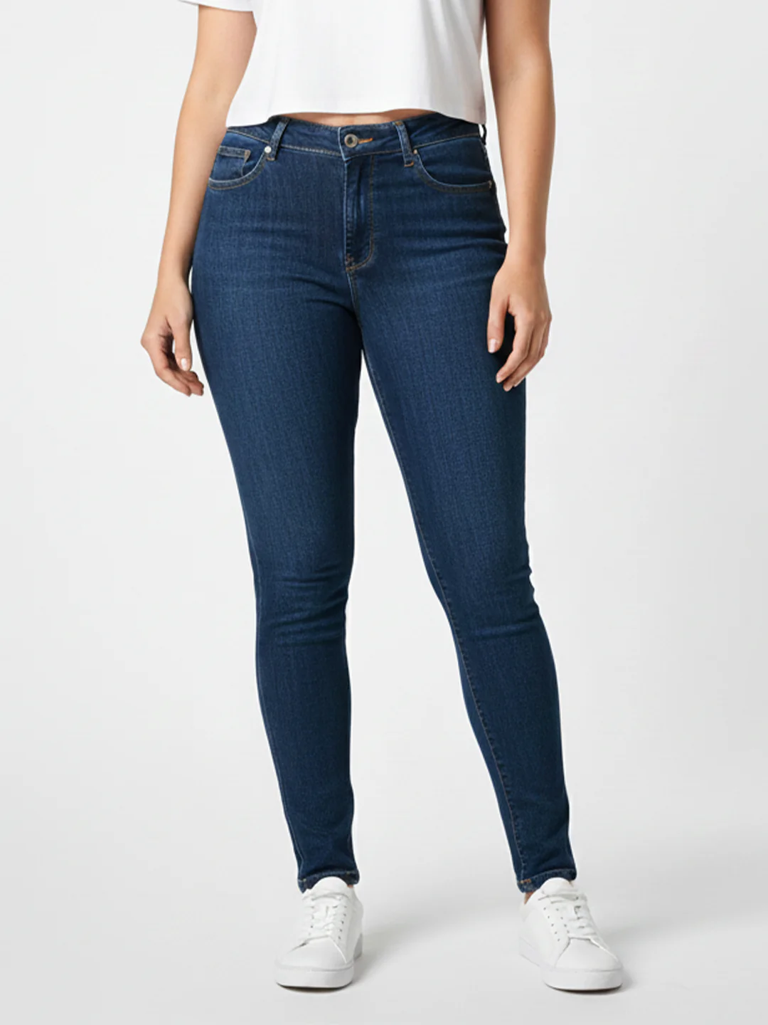 Women Blue High-Rise Skinny Jeans - Image 2