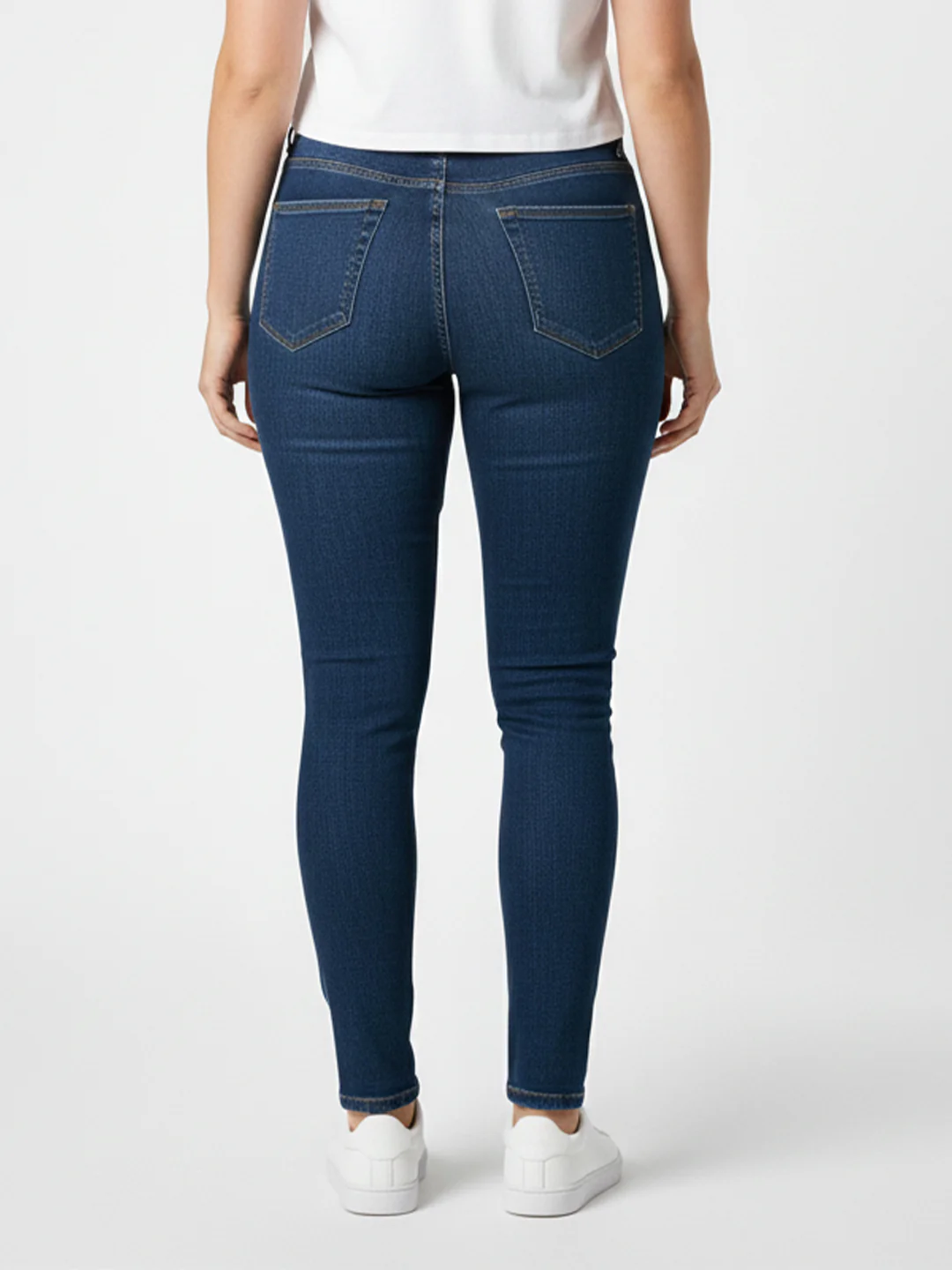 Women Blue High-Rise Skinny Jeans - Image 3