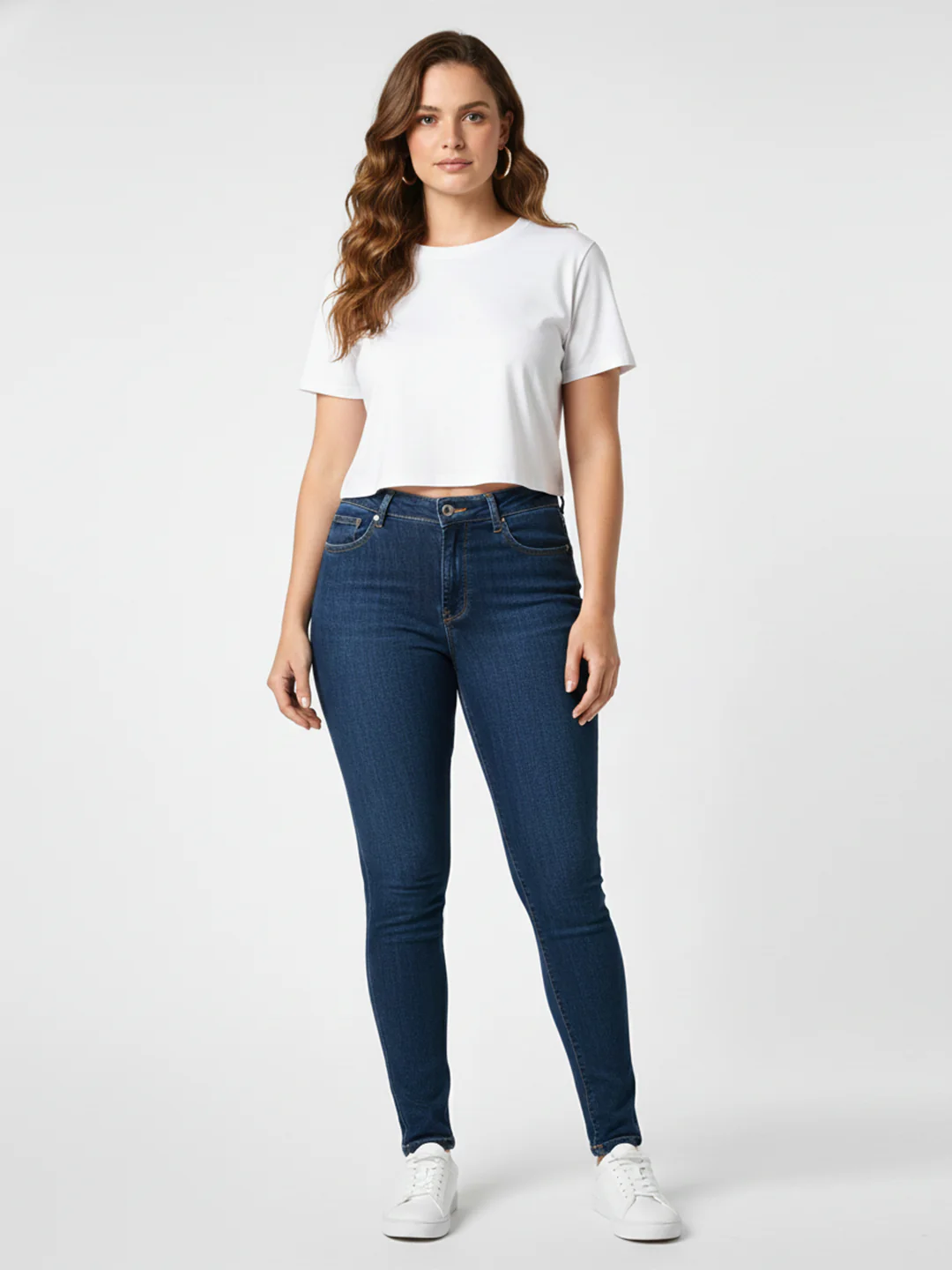 Women Blue High-Rise Skinny Jeans - Image 4