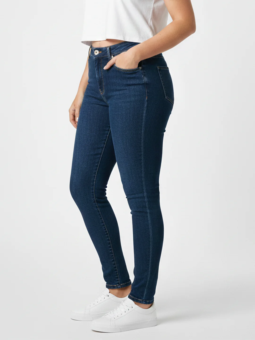 Women Blue High-Rise Skinny Jeans - Image 6