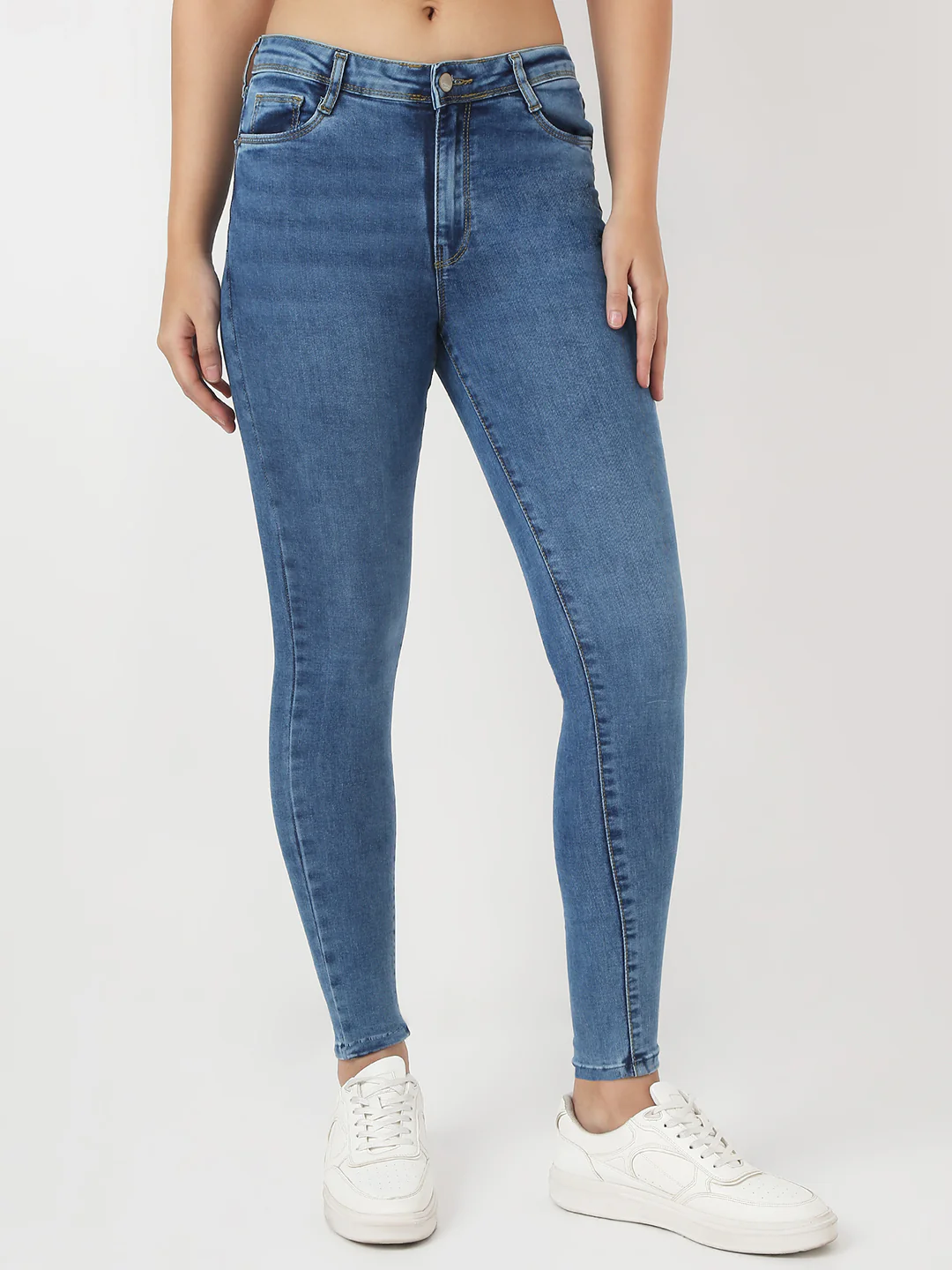 Women Blue High-Rise Skinny Jeans - Image 2