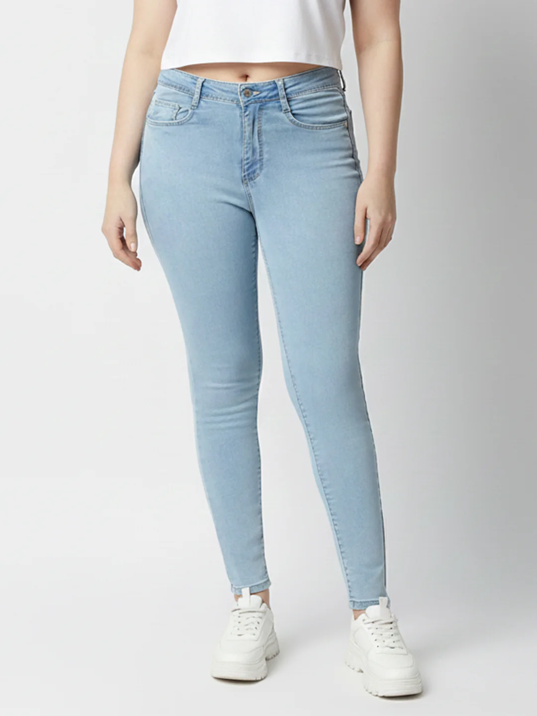 Women Blue High-Rise Skinny Jeans - Image 2