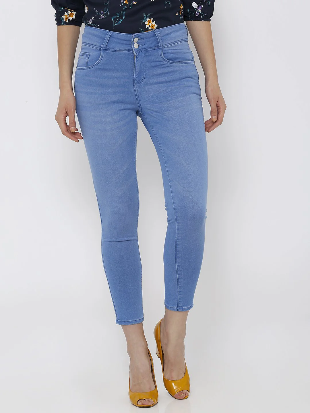 Women Blue High-Rise Skinny Jeans - Image 2