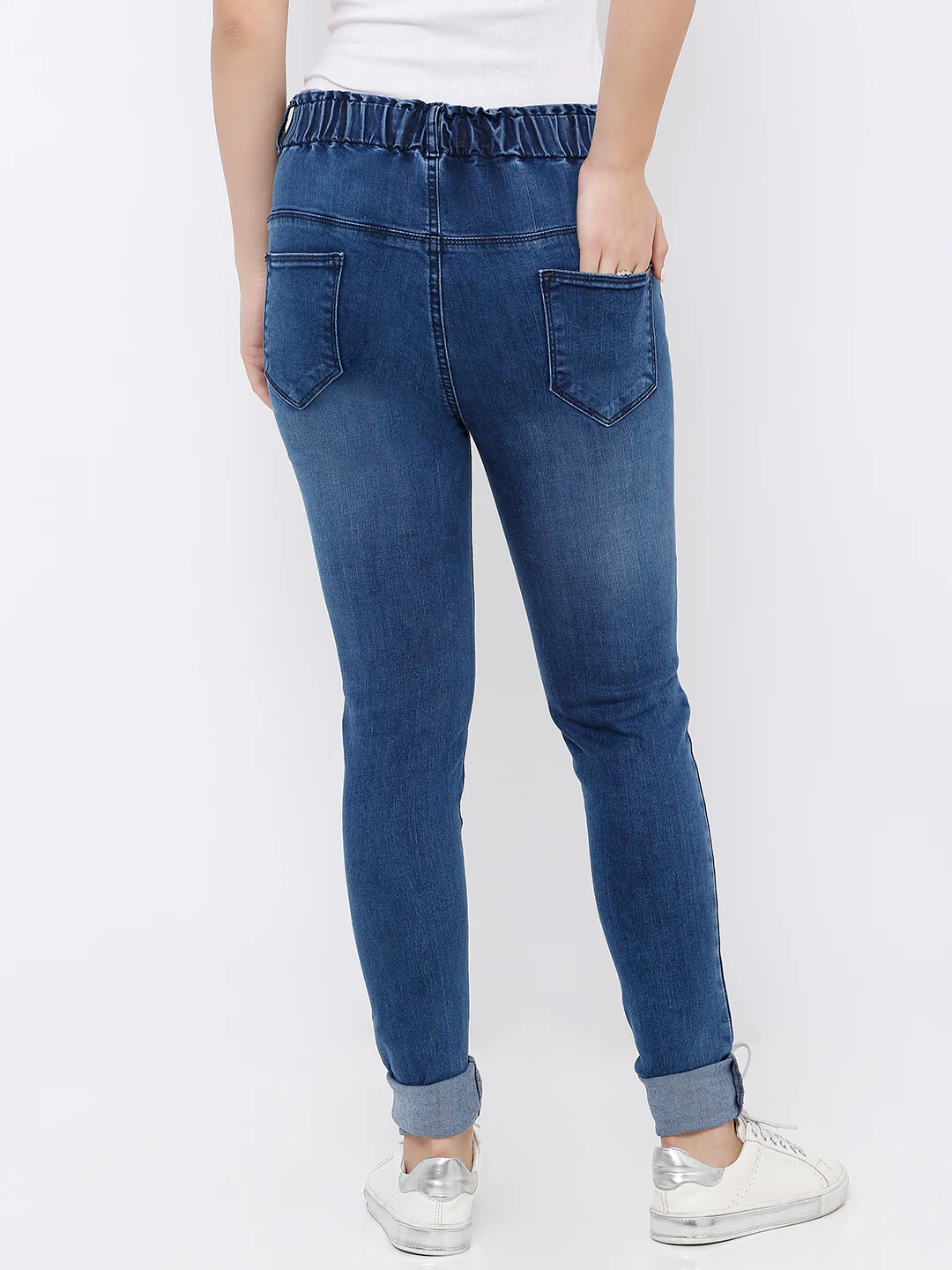 Women Blue High-Rise Skinny Jeans - Image 3