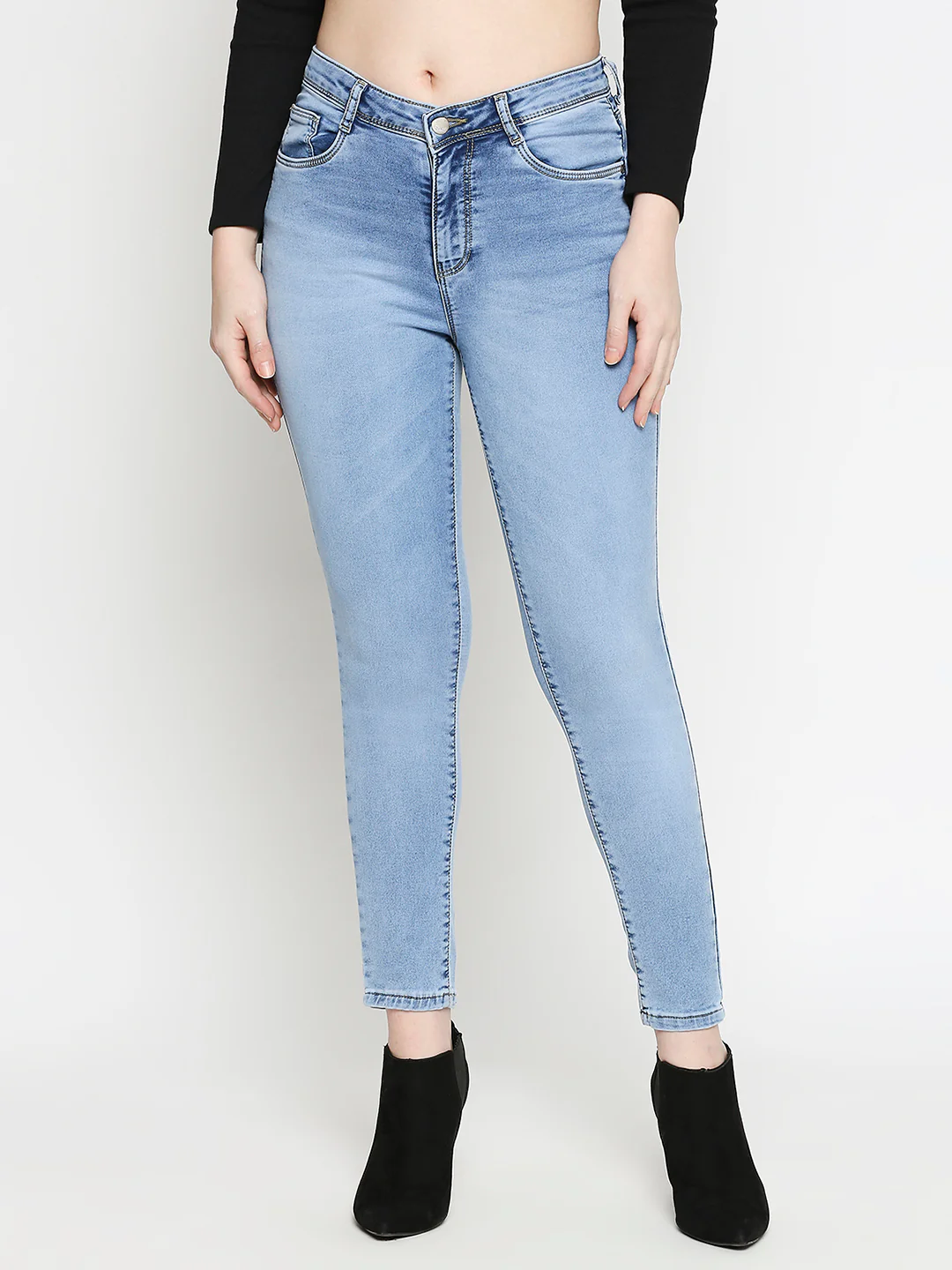Women Blue High-Rise Skinny Jeans - Image 2