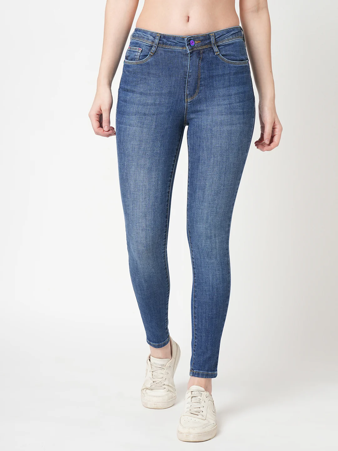 Women Blue High-Rise Skinny Jeans - Image 2