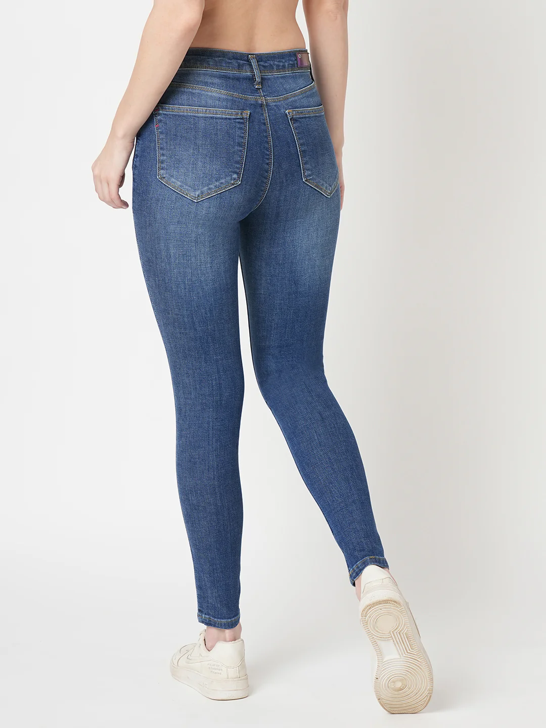Women Blue High-Rise Skinny Jeans - Image 3