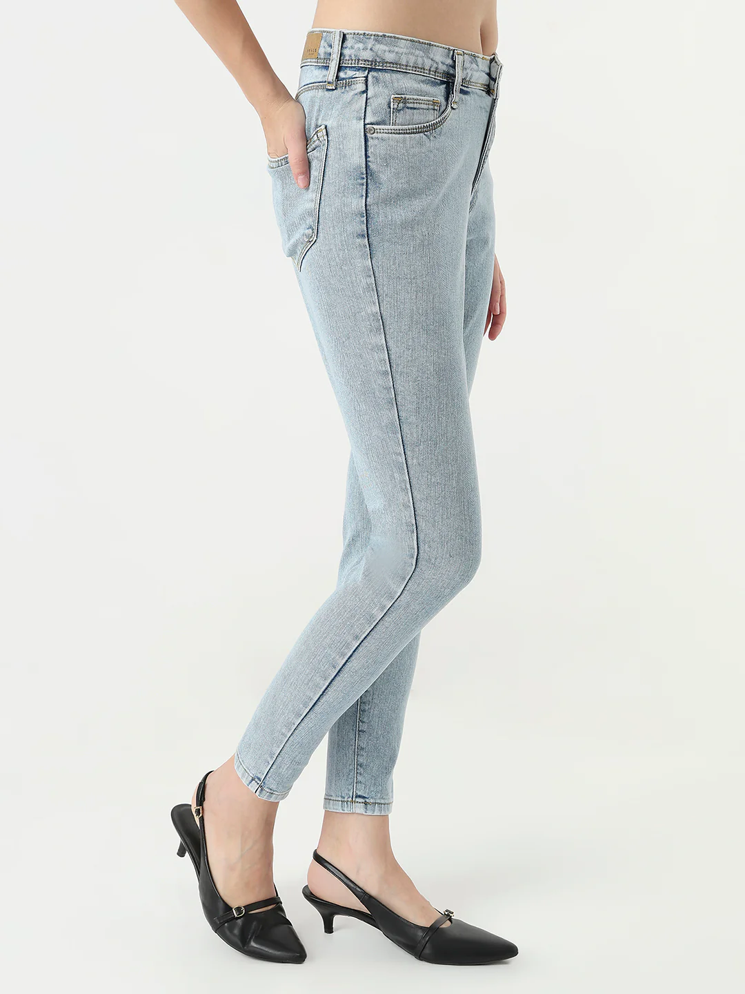 Women Blue High-Rise Skinny Jeans - Image 4