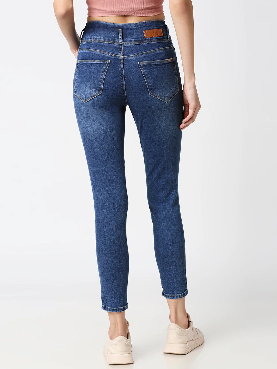 Women Blue High-Rise Skinny Jeans - Image 3