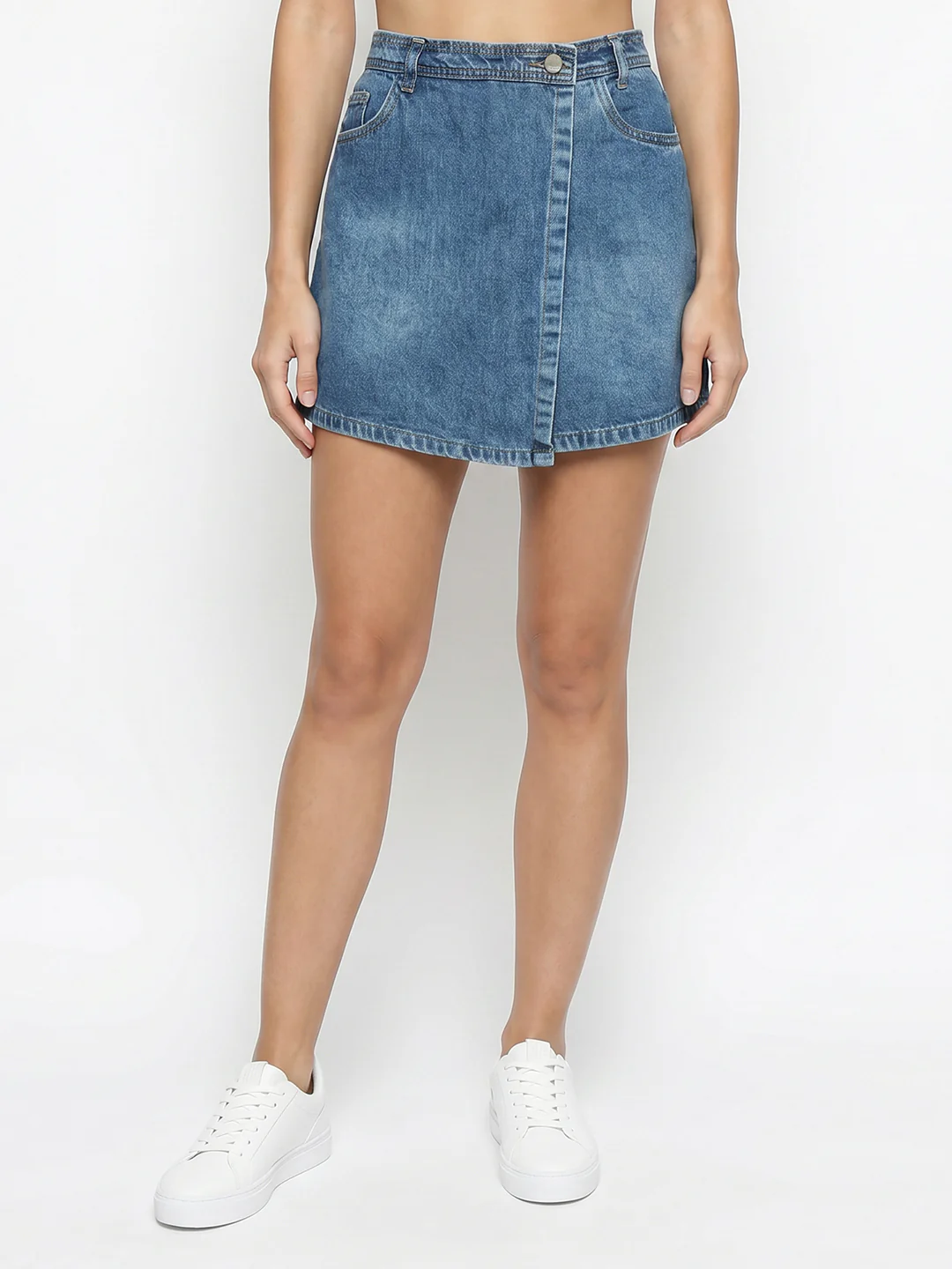 Women Blue High-Rise Skorts - Image 2