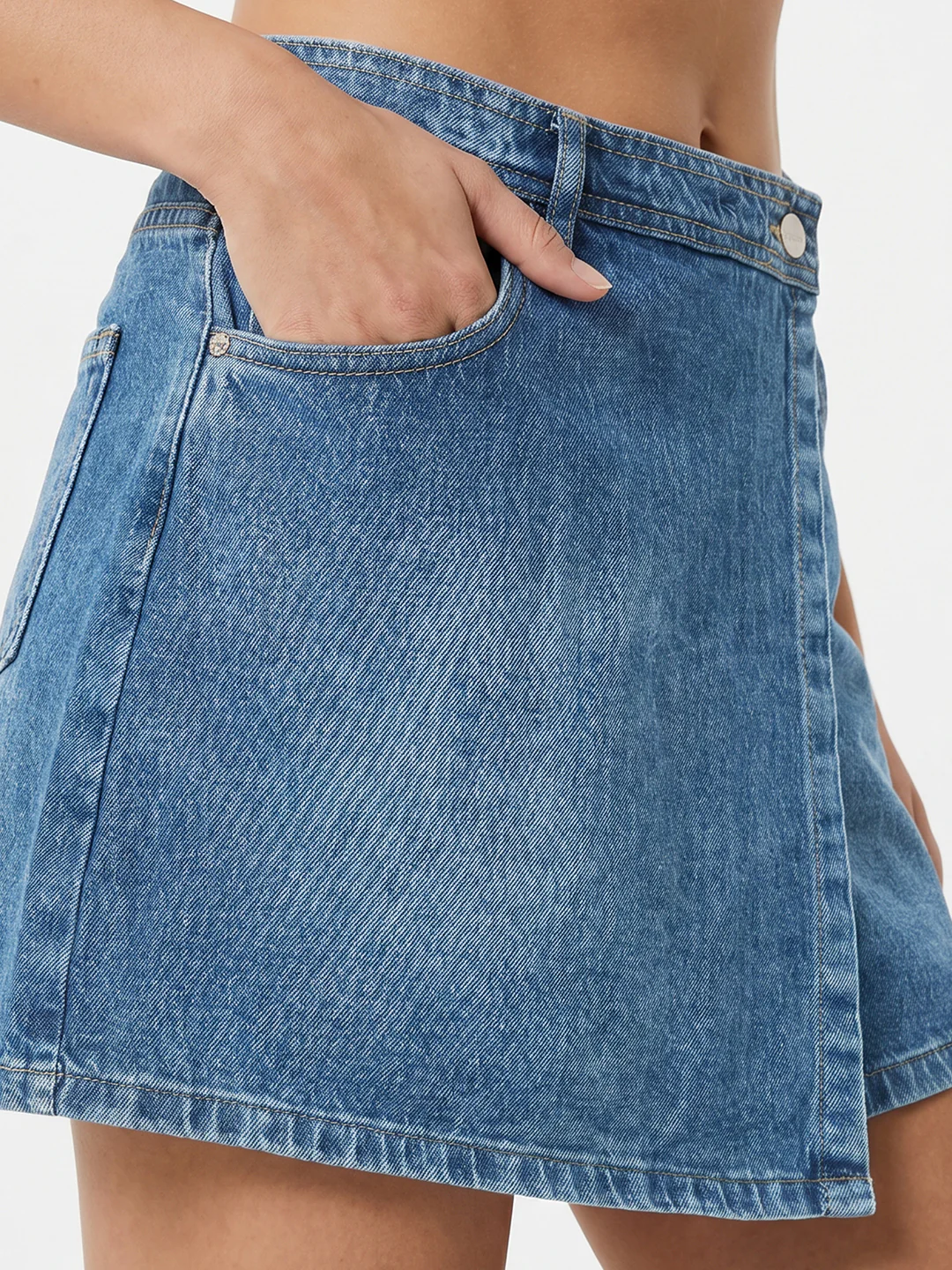 Women Blue High-Rise Skorts - Image 5