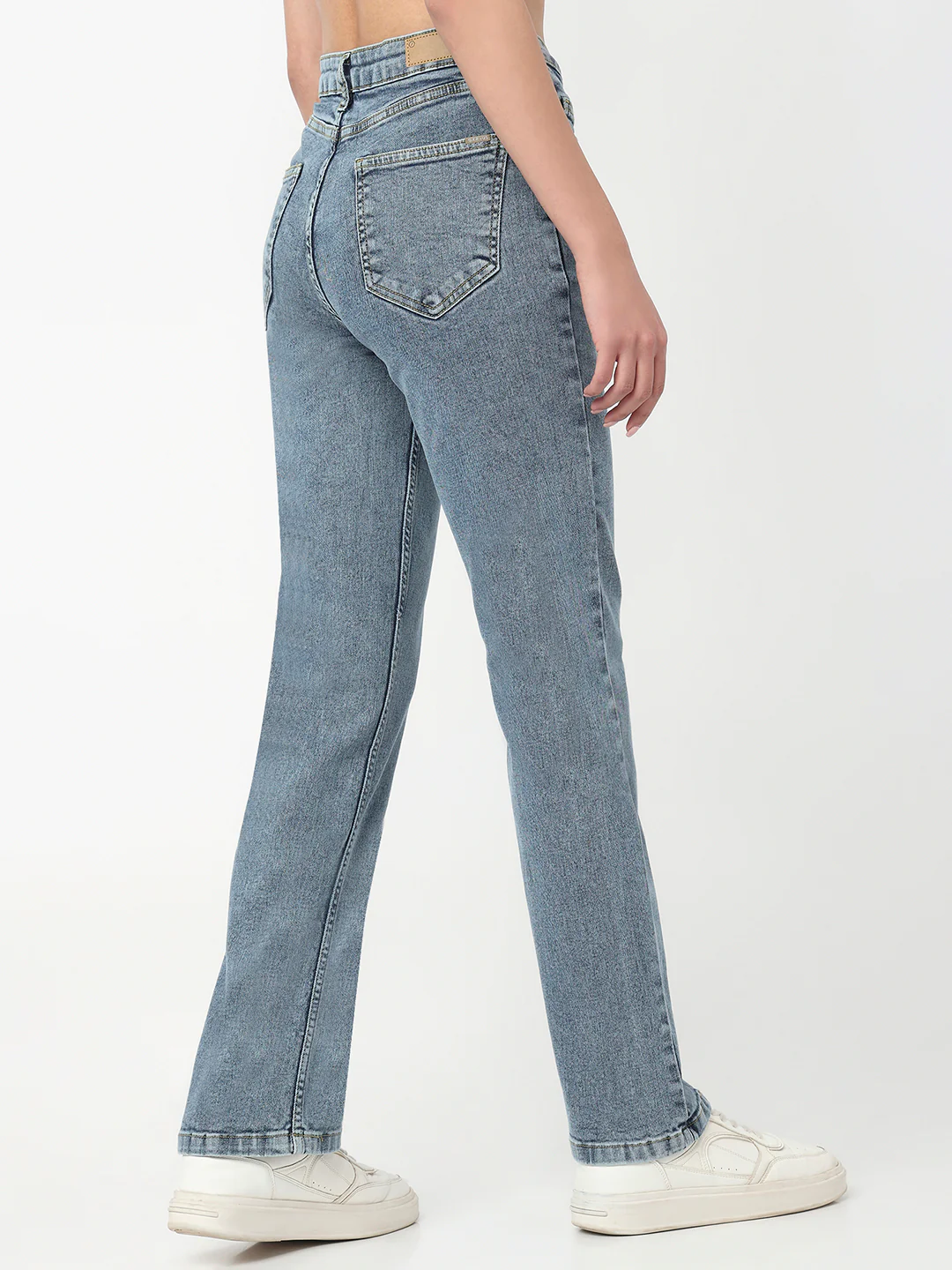 Women Blue High-Rise Slim Straight Fit Jeans - Image 3