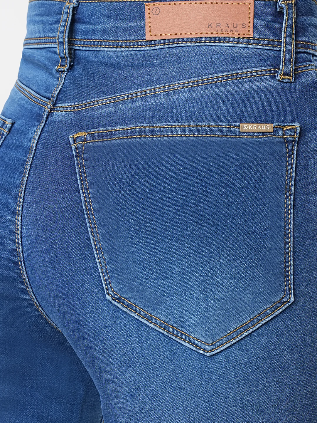 Women Blue High-Rise Slim Straight Fit Jeans - Image 6
