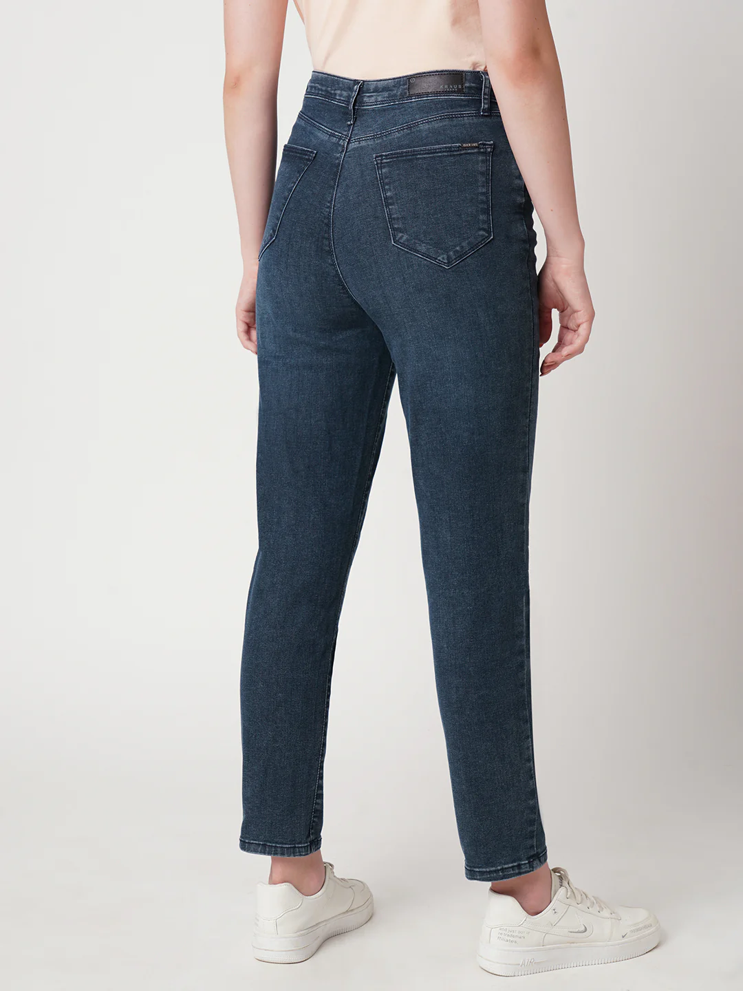 Women Blue High-Rise Slim Straight Fit Jeans - Image 3